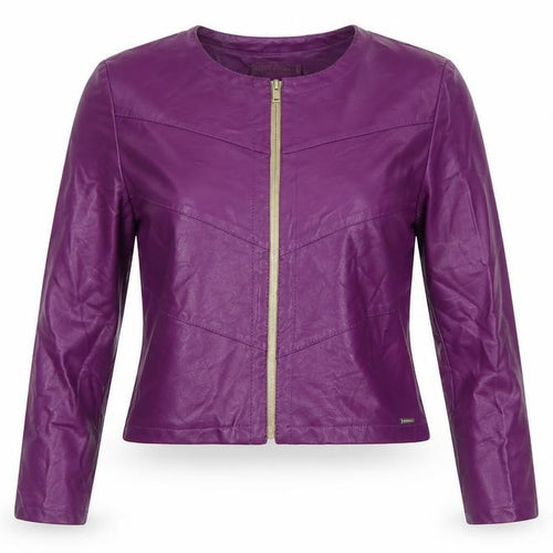 Kate & Pippa Women’s Purple Faux Leather Cropped Jacket M
