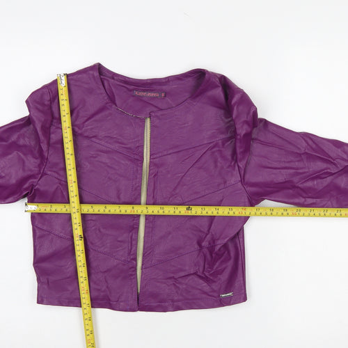 Kate & Pippa Women’s Purple Faux Leather Cropped Jacket M