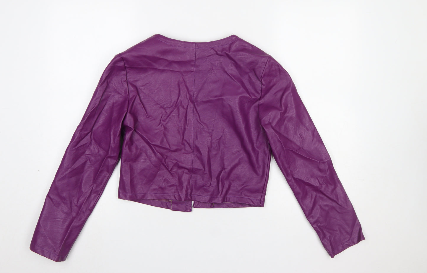 Kate & Pippa Women’s Purple Faux Leather Cropped Jacket M