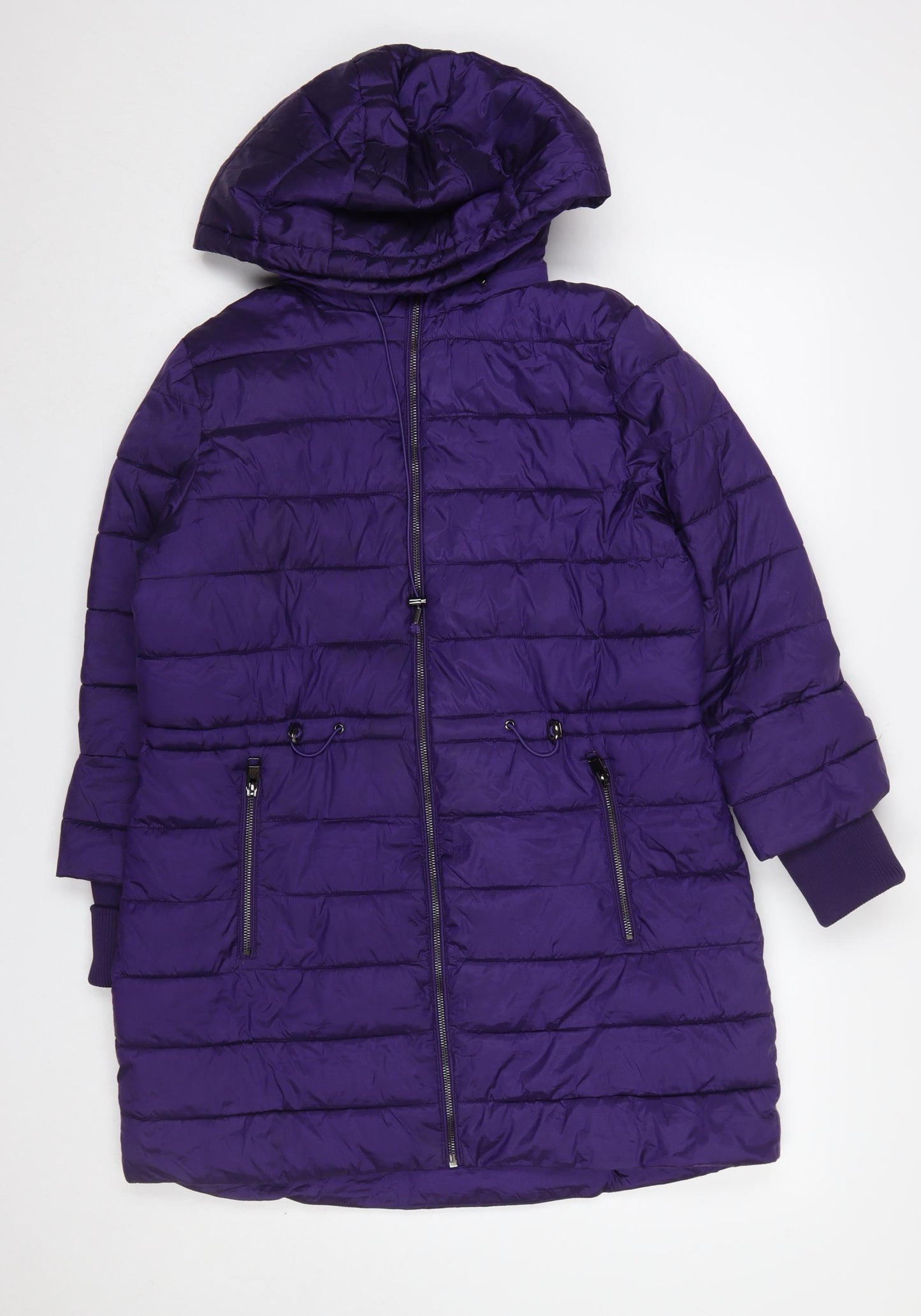 Gallery Women's Purple Long Hooded Puffer Coat Size 14