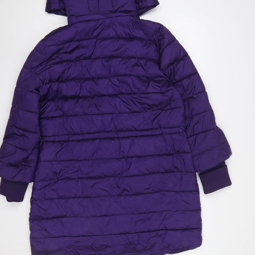 Gallery Women's Purple Long Hooded Puffer Coat Size 14