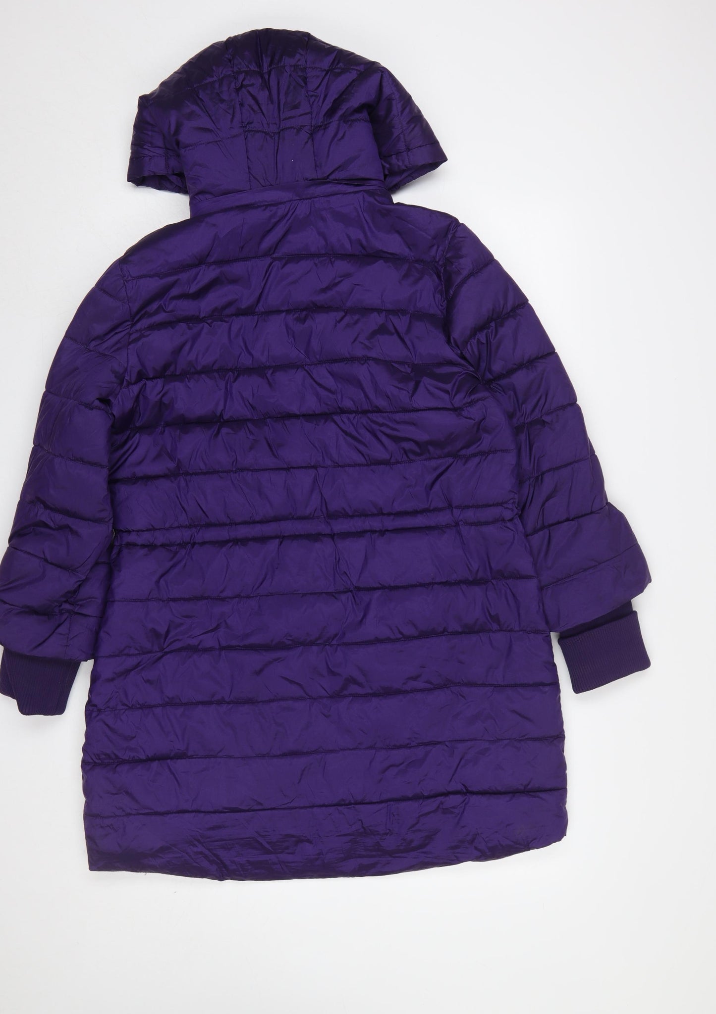 Gallery Women's Purple Long Hooded Puffer Coat Size 14