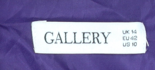 Gallery Women's Purple Long Hooded Puffer Coat Size 14