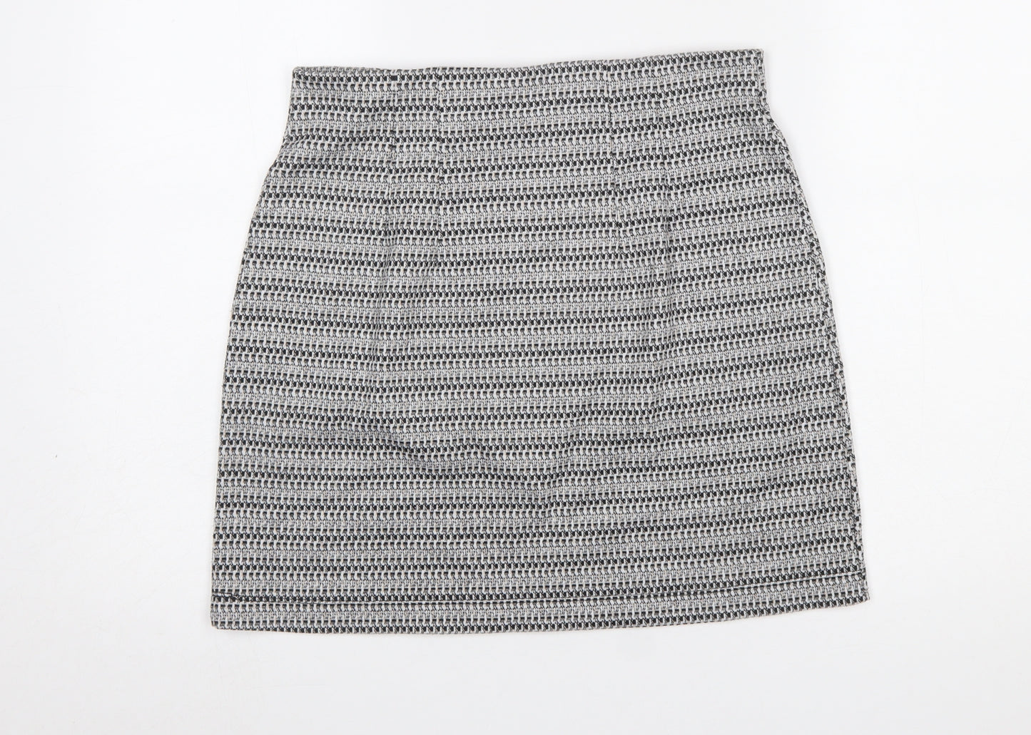 F&F Women’s Grey Tweed Pencil Skirt Size 12 Knee Length Workwear