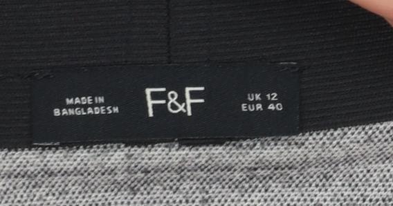F&F Women’s Grey Tweed Pencil Skirt Size 12 Knee Length Workwear