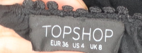 Topshop Women’s Black Lace Off Shoulder Blouse UK 8