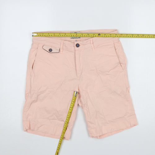 Dario Beltran Men's Pink Chino Shorts L 34in Casual Twill Summer