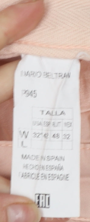 Dario Beltran Men's Pink Chino Shorts L 34in Casual Twill Summer