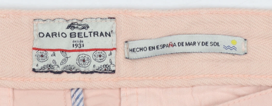 Dario Beltran Men's Pink Chino Shorts L 34in Casual Twill Summer