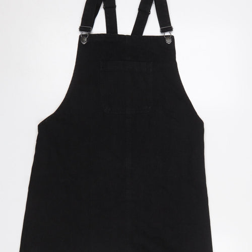 Denim Co Women’s Black Cotton Pinafore Dress Size 12
