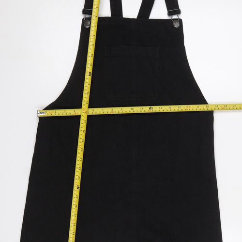 Denim Co Women’s Black Cotton Pinafore Dress Size 12