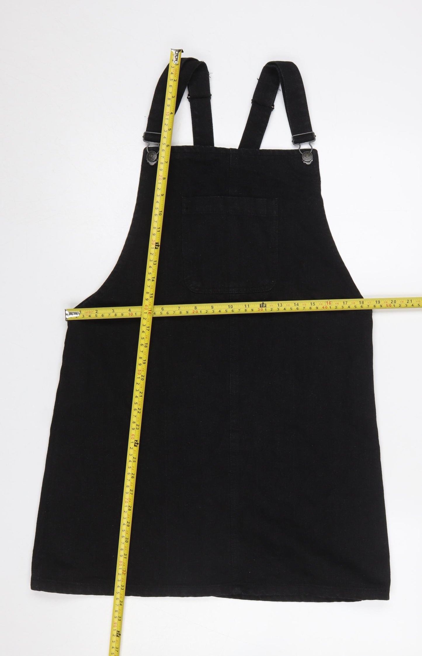 Denim Co Women’s Black Cotton Pinafore Dress Size 12