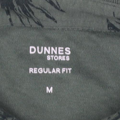 Dunnes Stores Men’s Green Tropical Print Cotton Polo Shirt M Regular Fit