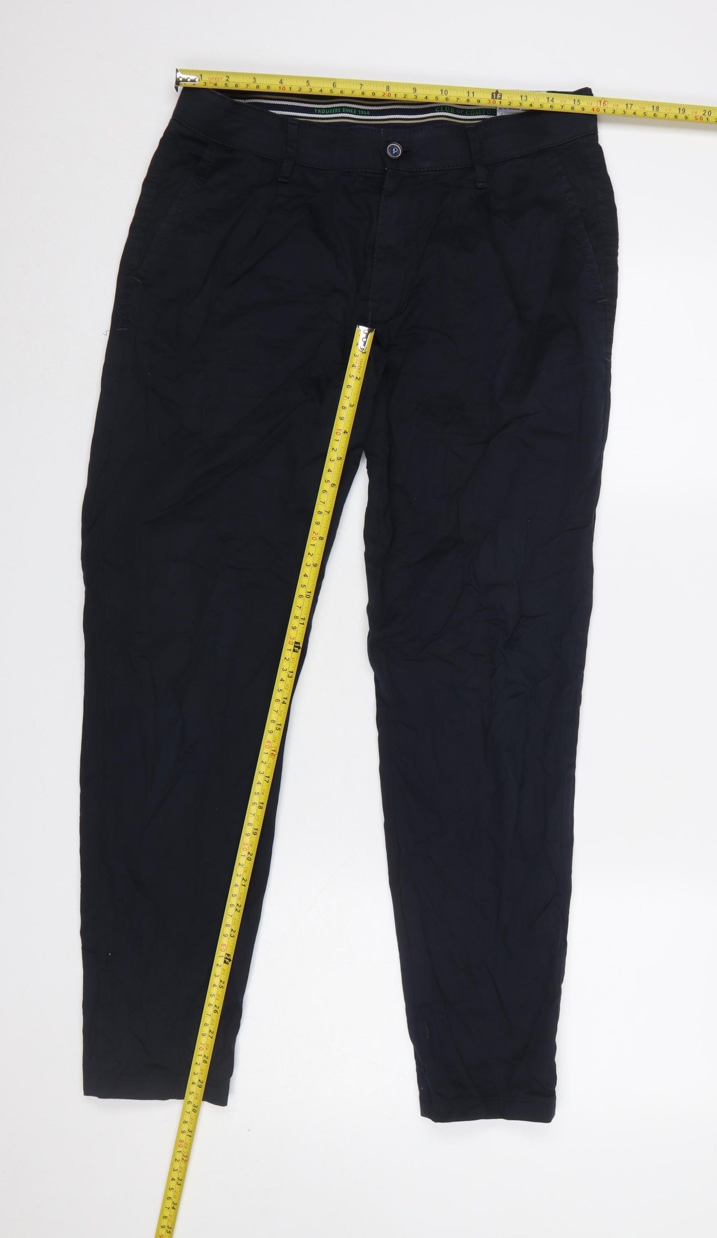 Club of Comfort Men's Blue 32/32 Chino Trousers Cotton Stretch