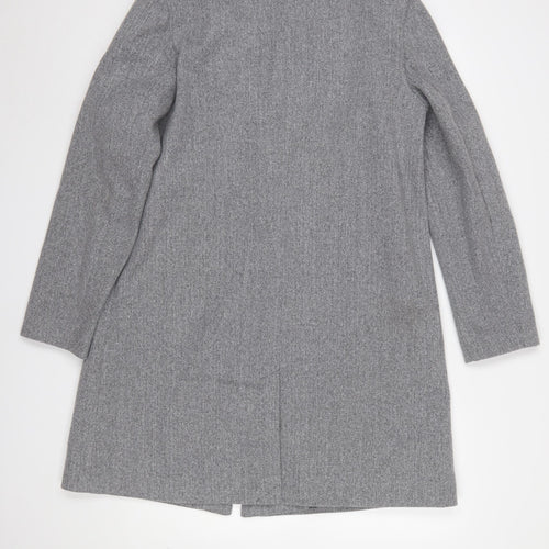 Primark Women Grey Long Overcoat Size 14 Classic Style