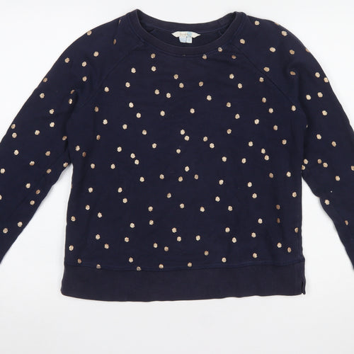 Boden Women's Navy Polka Dot Pullover Sweatshirt Size S