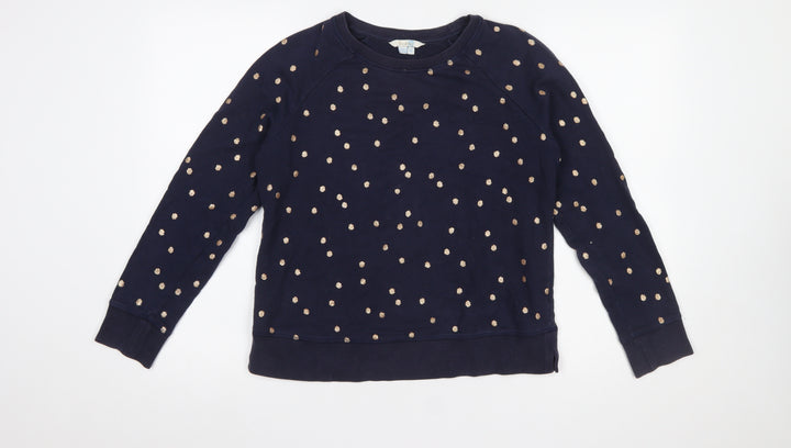 Boden Women's Navy Polka Dot Pullover Sweatshirt Size S