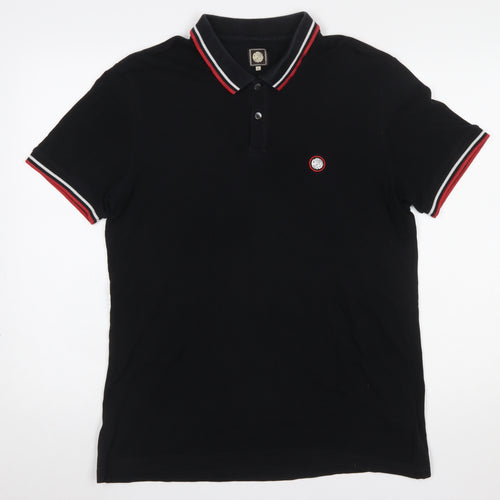 Peter Werth Men's Black Cotton Polo Shirt L Short Sleeve Classic Fit