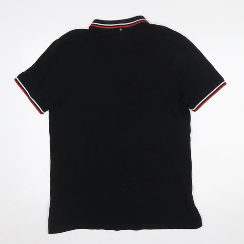 Peter Werth Men's Black Cotton Polo Shirt L Short Sleeve Classic Fit