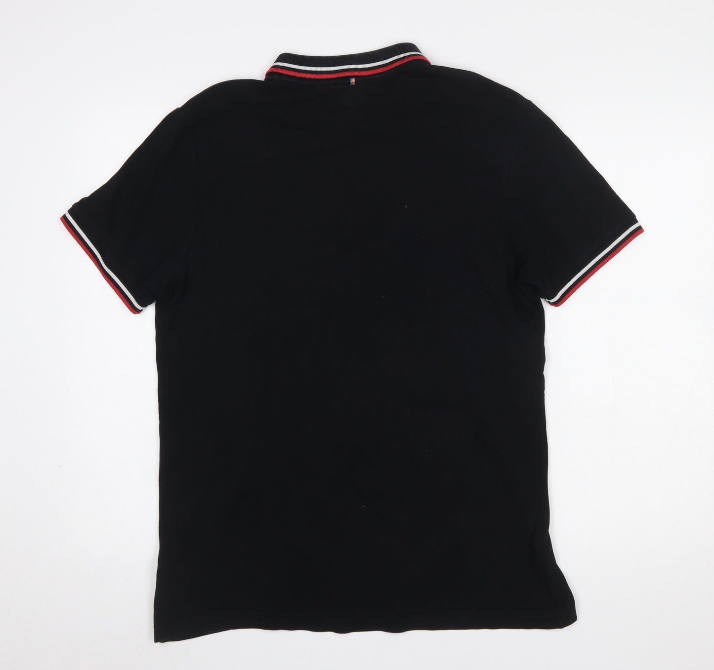 Peter Werth Men's Black Cotton Polo Shirt L Short Sleeve Classic Fit