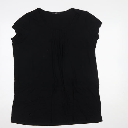 Marks and Spencer Women's Black Viscose Stretch Short Sleeve Blouse UK 24