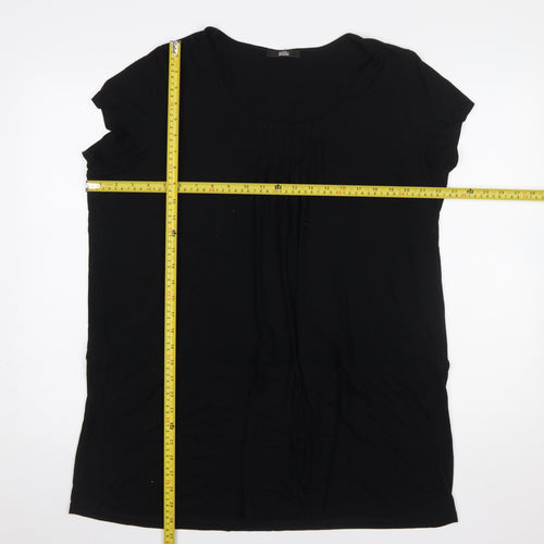 Marks and Spencer Women's Black Viscose Stretch Short Sleeve Blouse UK 24
