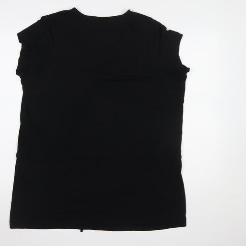 Marks and Spencer Women's Black Viscose Stretch Short Sleeve Blouse UK 24
