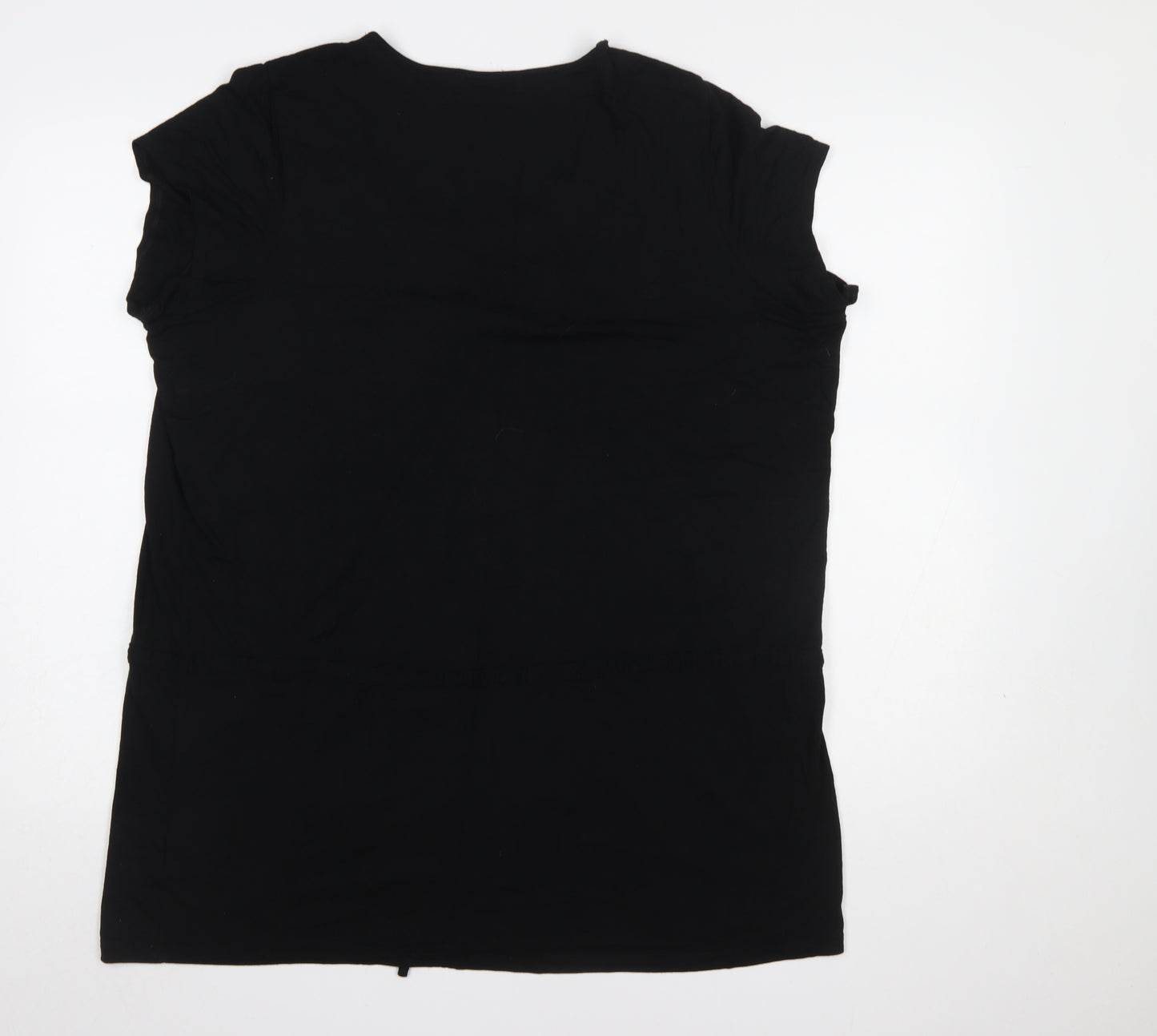 Marks and Spencer Women's Black Viscose Stretch Short Sleeve Blouse UK 24