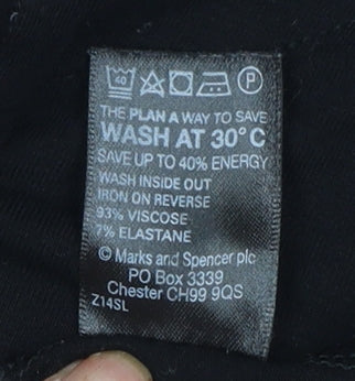 Marks and Spencer Women's Black Viscose Stretch Short Sleeve Blouse UK 24