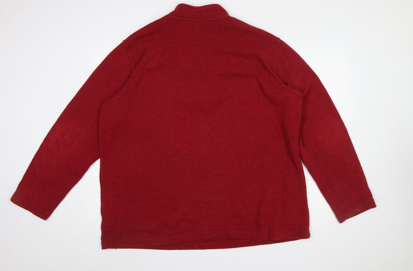 Cotton Traders Mens Red 2XL Fleece Half Zip Sweatshirt