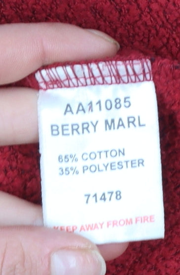 Cotton Traders Mens Red 2XL Fleece Half Zip Sweatshirt