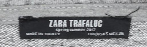 Zara Trafaluc Women Grey Short Sleeve Relaxed Fit Basic T-Shirt S