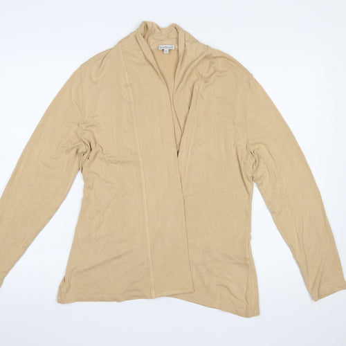 Kettlewell Womens Beige Long Sleeve Open Front Cardigan L