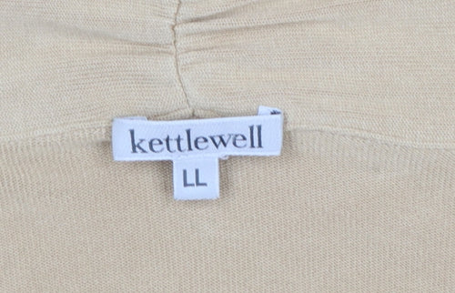 Kettlewell Womens Beige Long Sleeve Open Front Cardigan L