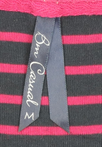 Bm Casual Women's Navy & Pink Striped 3/4 Sleeve Henley T-Shirt Size M