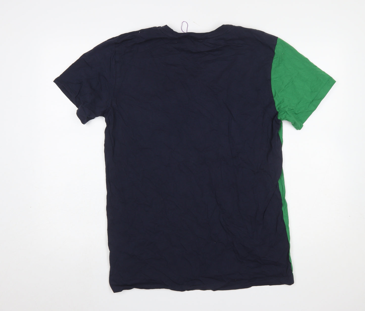 Wimbledon Men's Green Colourblock Cotton T-Shirt L