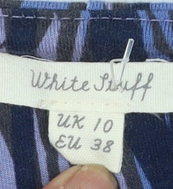 White Stuff Women’s Blue Floral Cowl Neck Jersey Shift Dress Size 10