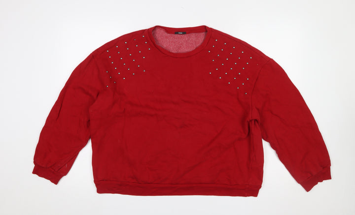 Tezenis Womens Red Studded Pullover Sweatshirt Size L