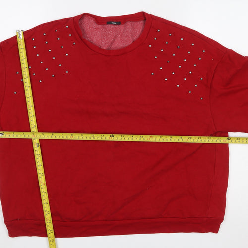 Tezenis Womens Red Studded Pullover Sweatshirt Size L