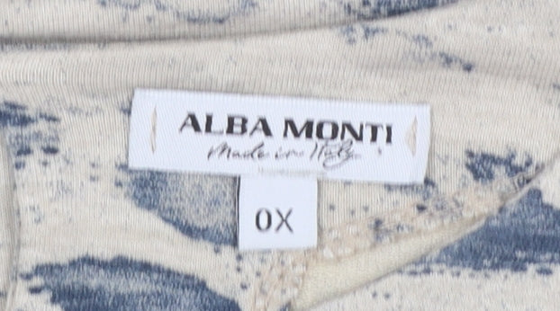 Alba Monti Womens Beige Animal Print Tunic Blouse XL