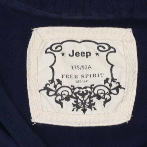 Jeep Free Spirit Women's Navy Pullover Hoodie Size 14 Cotton Blend