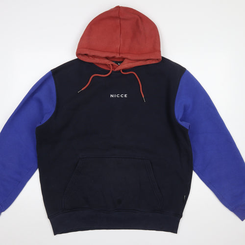 Nicce Men's Multicoloured Pullover Hoodie L Fleece Cotton Blend