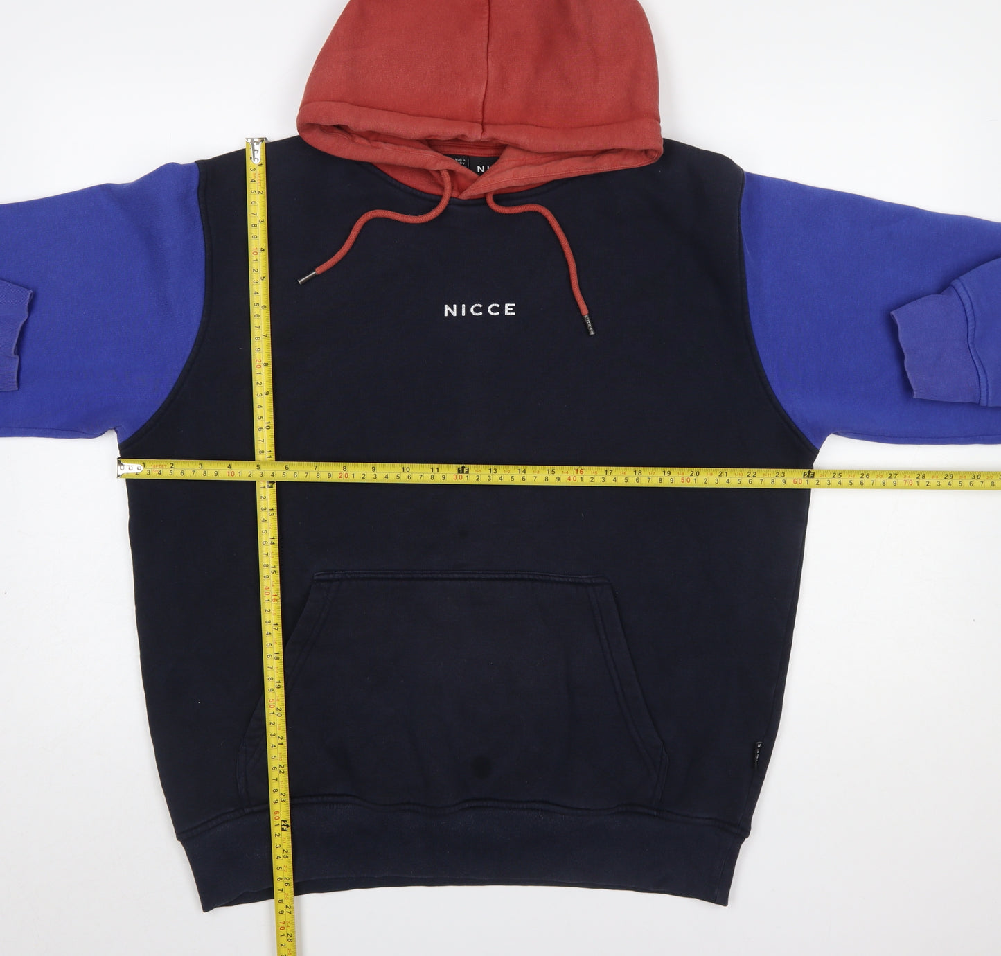 Nicce Men's Multicoloured Pullover Hoodie L Fleece Cotton Blend