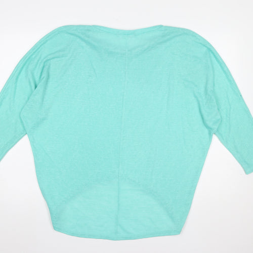 Zanzea Women Green Relaxed 3/4 Sleeve Jersey T-Shirt M