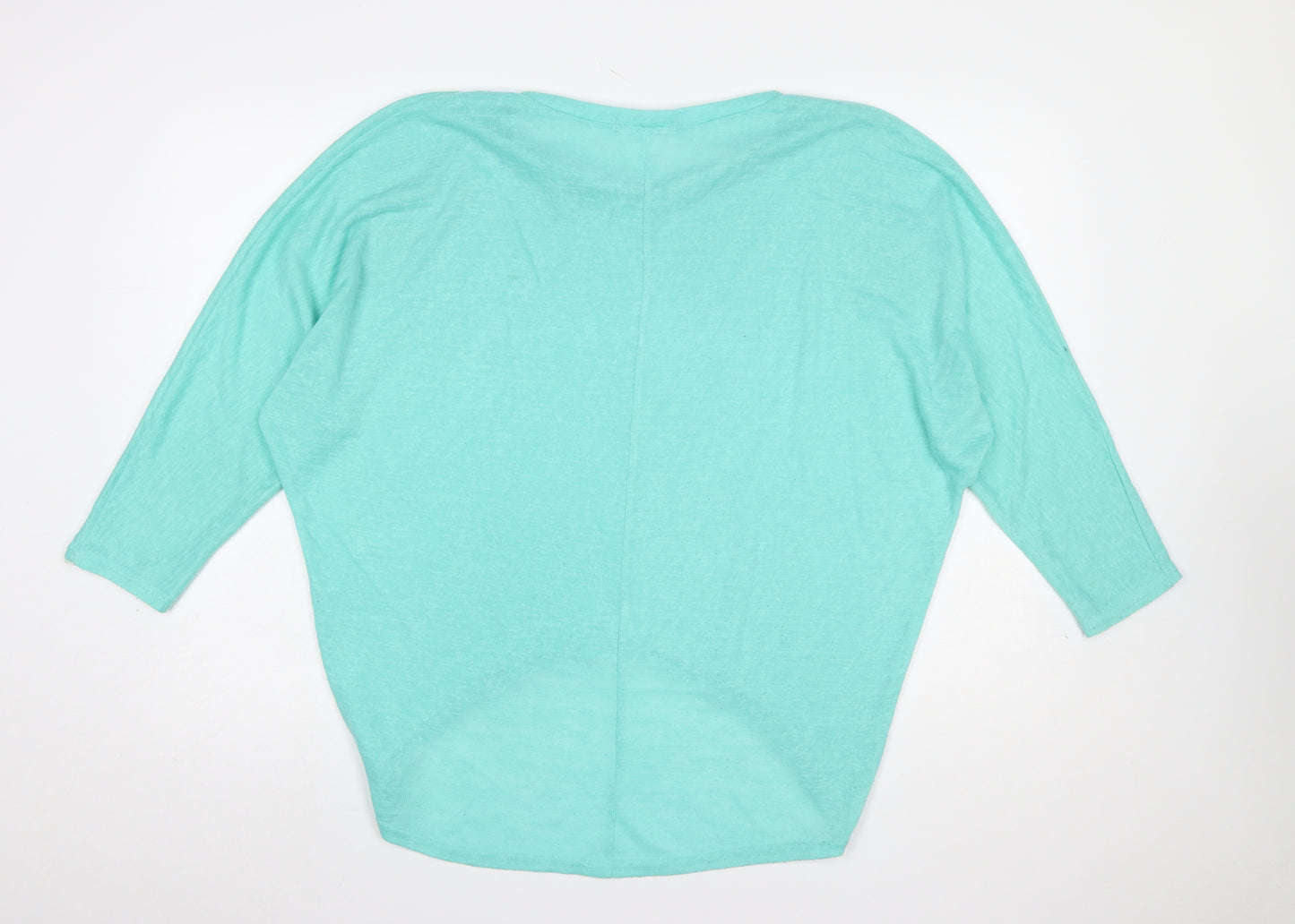 Zanzea Women Green Relaxed 3/4 Sleeve Jersey T-Shirt M