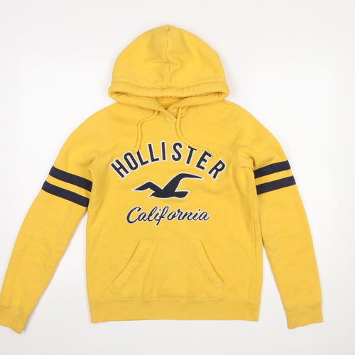 Hollister Women’s Yellow Hooded Pullover Hoodie XS Cotton Blend