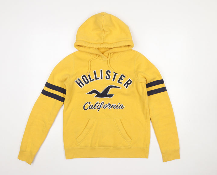 Hollister Women’s Yellow Hooded Pullover Hoodie XS Cotton Blend