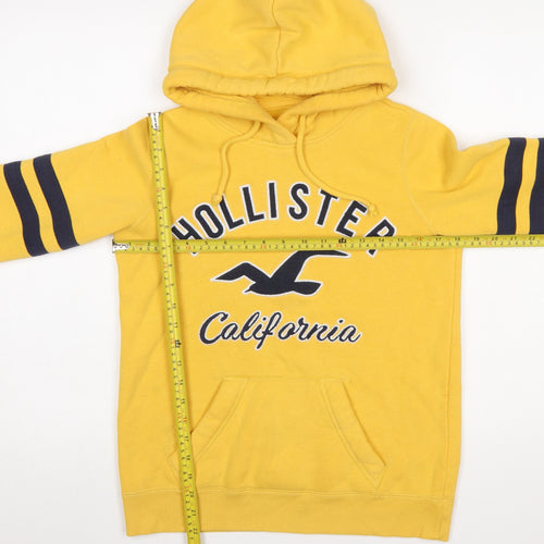 Hollister Women’s Yellow Hooded Pullover Hoodie XS Cotton Blend