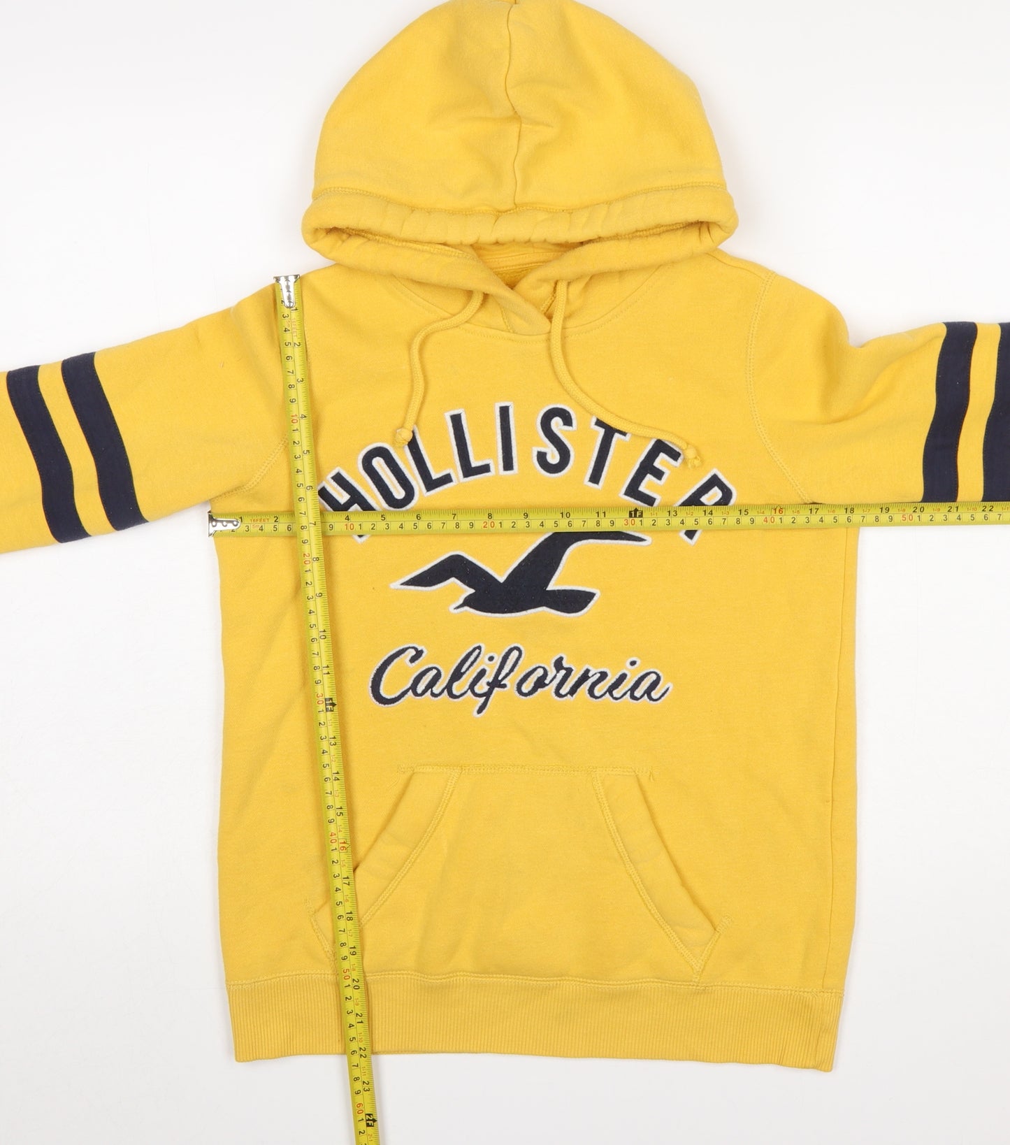 Hollister Women’s Yellow Hooded Pullover Hoodie XS Cotton Blend
