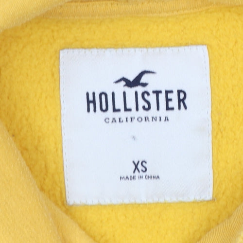 Hollister Women’s Yellow Hooded Pullover Hoodie XS Cotton Blend